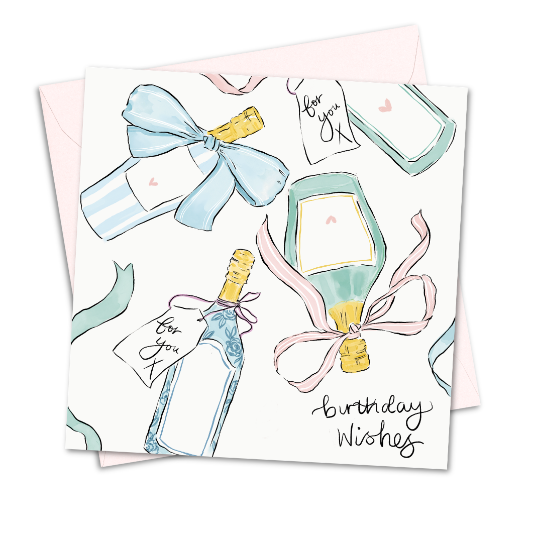 Champagne Birthday Wishes Card
