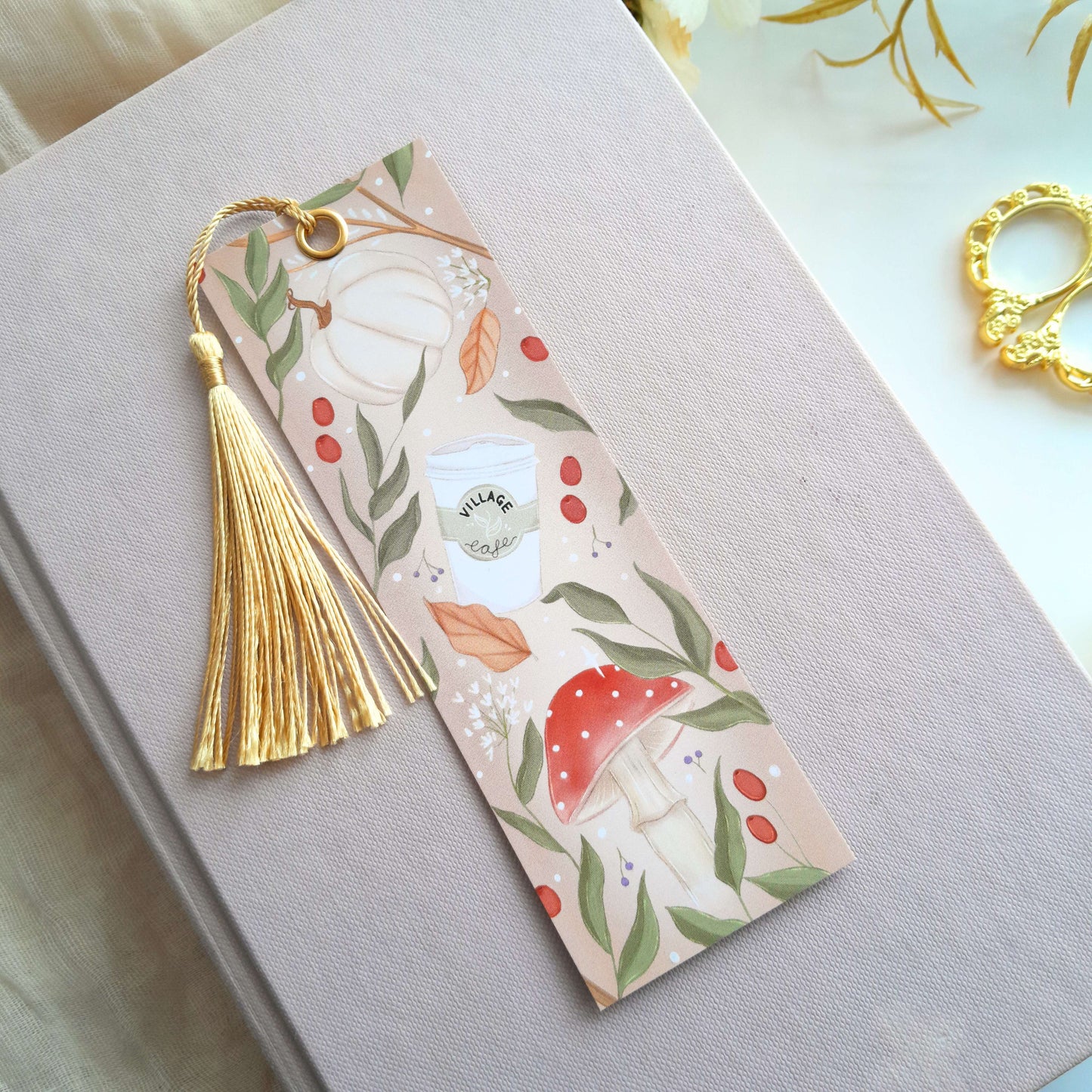 Pumpkin & Mushroom Bookmark