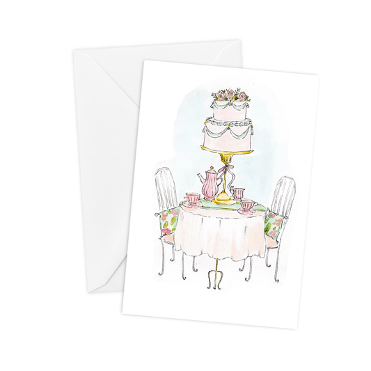 Tea Table & Cake Card