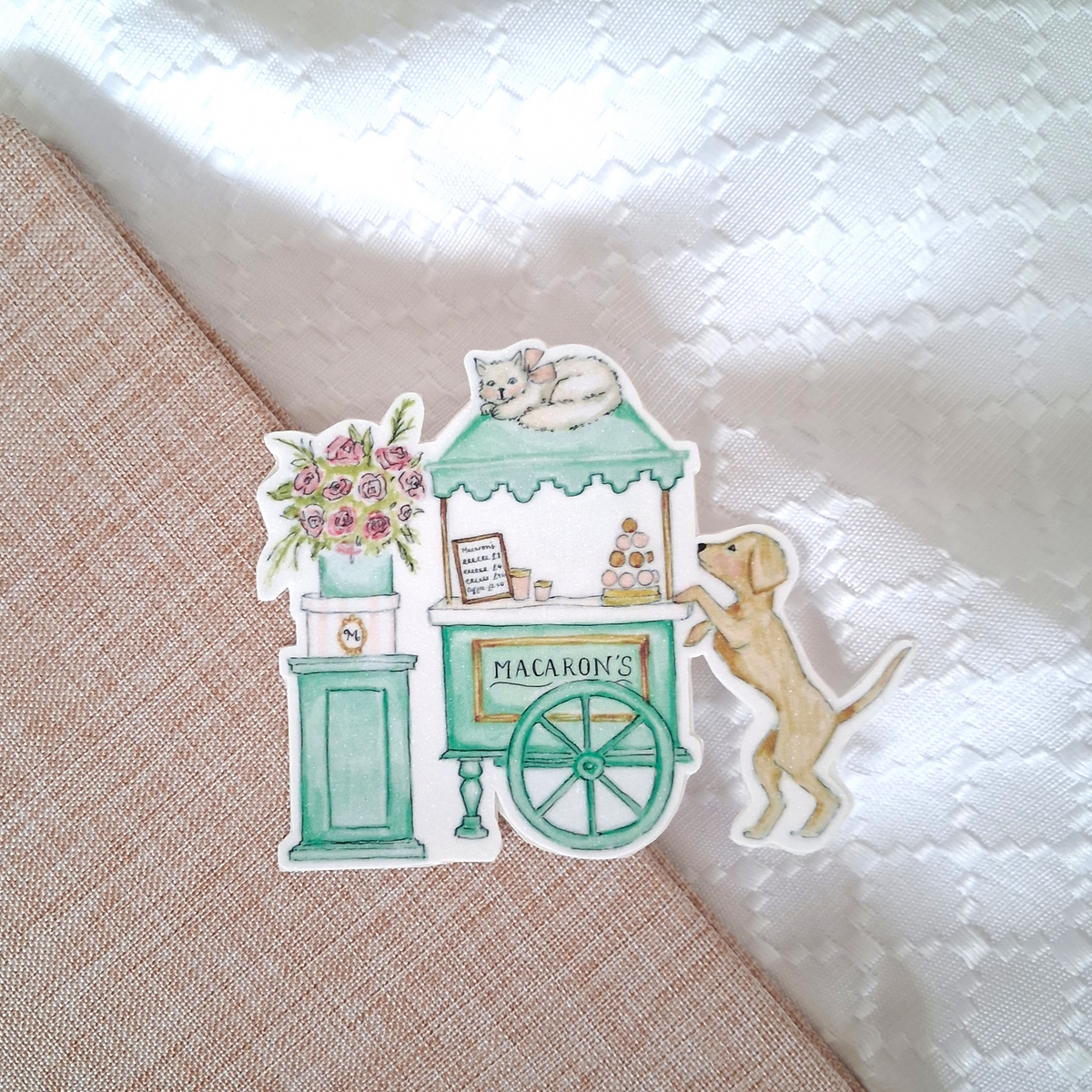 Parisian Macaron Cart Sticker
