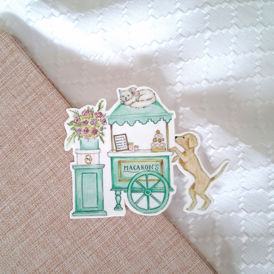 Parisian Macaron Cart Sticker