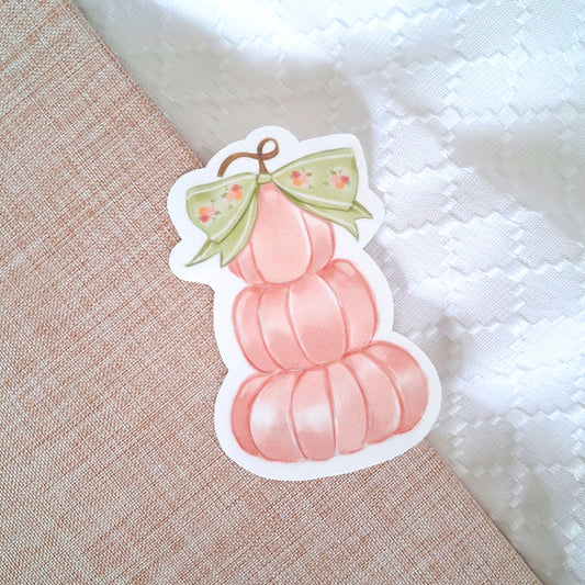 Pink Pumpkin Stack Sticker