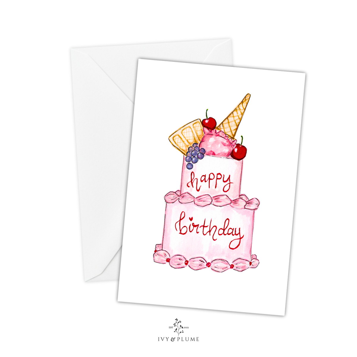Ice-cream Cake Birthday Card