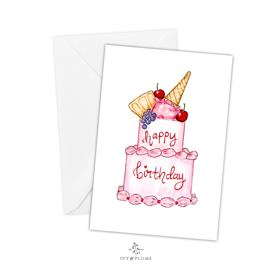 Ice-cream Cake Birthday Card