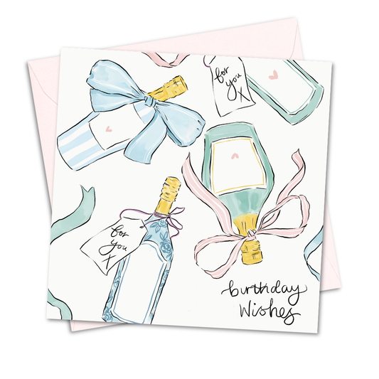 Champagne Birthday Wishes Card
