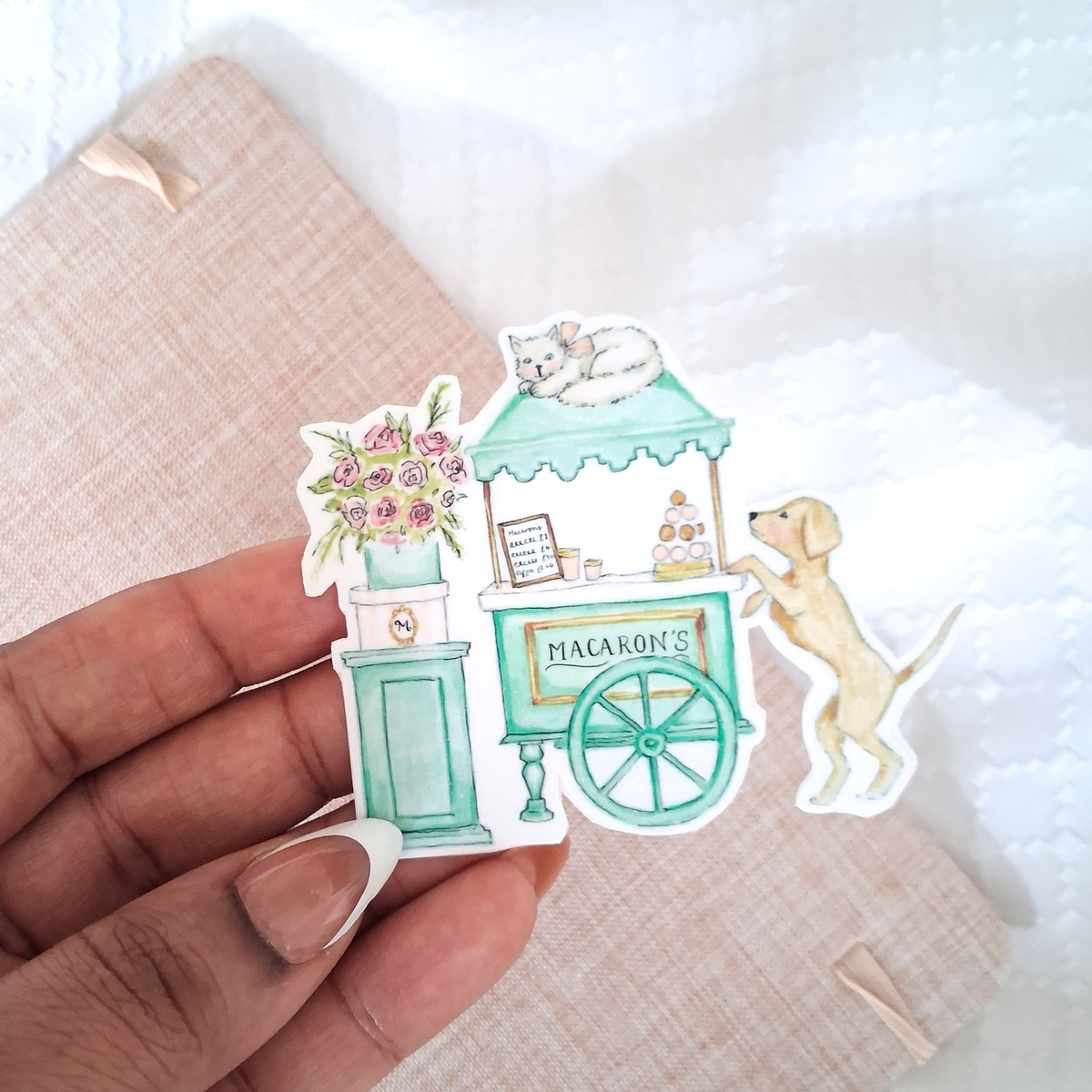 Parisian Macaron Cart Sticker